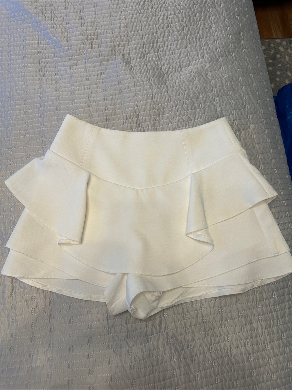 White Ruffle Tiered Women’s Shorts